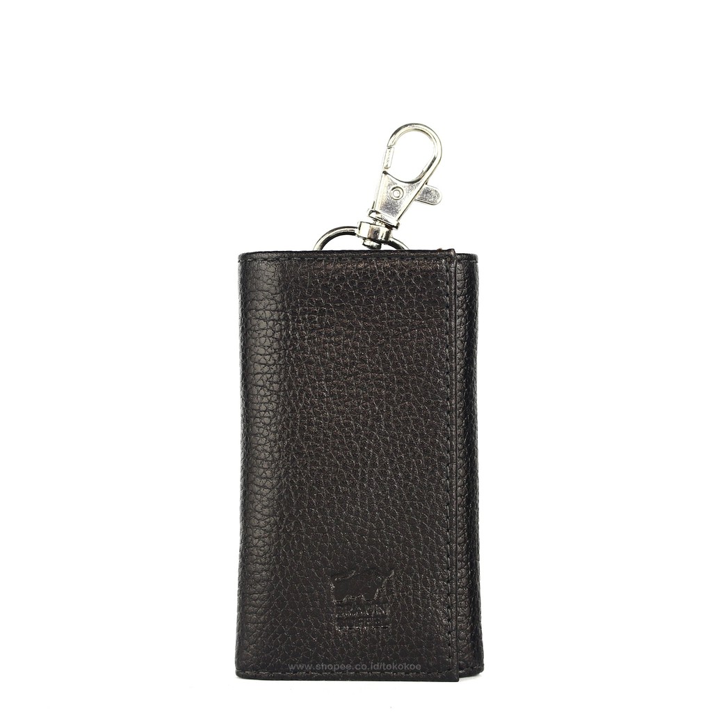 TOKOKOE - Dompet Gantungan Kunci STNK Kartu Pria Wanita Bahan Kulit Sapi Asli - BB GK Black