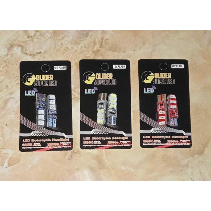 Sen jelly kedip flash 6mata Sen Jelly Flash Kedip Per Pcs Universal Sen jelly flash 6led T10 Universal mobil motor