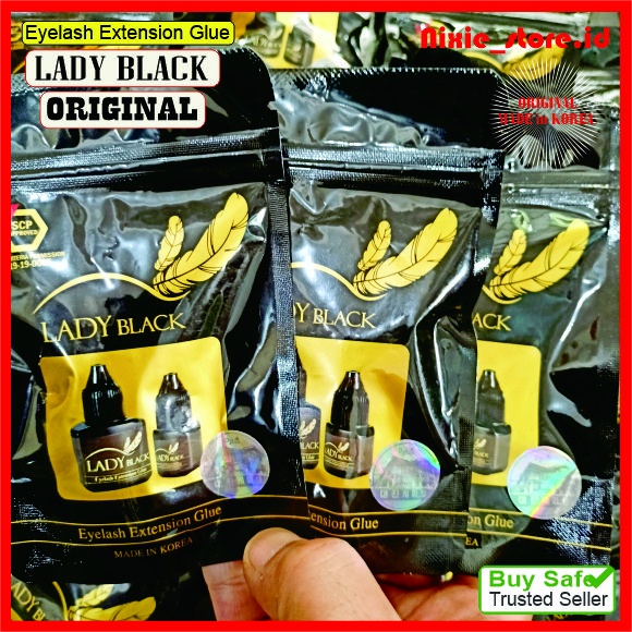 Lem Bulu Mata Tanam Eyelash Extension Glue LADY BLACK 5 ml SEALED Original HOLOGRAM Made in Korea