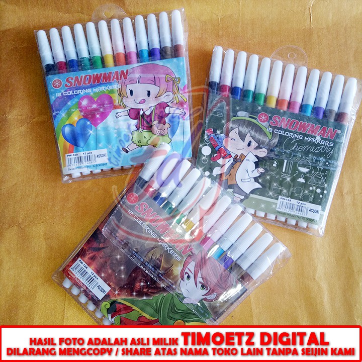 

Spidol Snowman 12 Warna - Kecil - Spidol Mewarnai