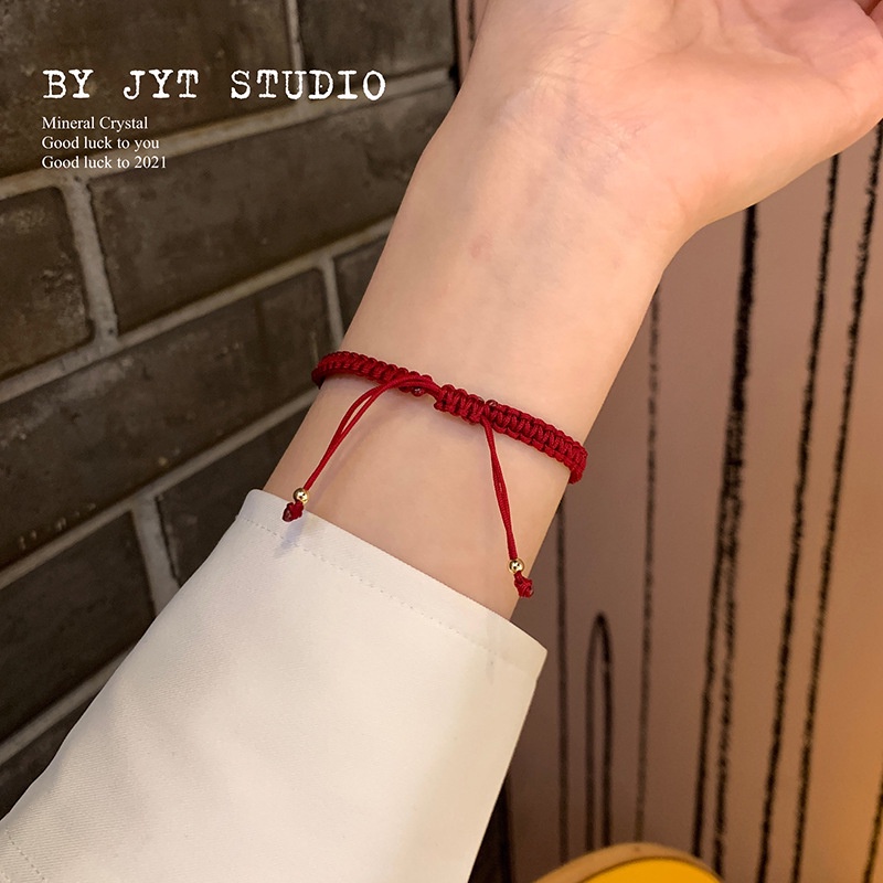 Gelang Manik-Manik Kristal Obsidian Strawberry Untuk Wanita