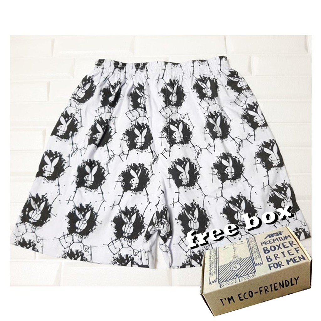 Jual boxer keren lucu motif playboy hitam putih | Shopee Indonesia