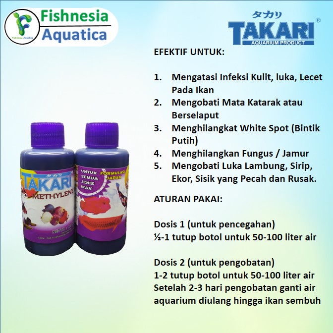 Takari Obat Ikan/Obat Biru Methylene Blue 100mL