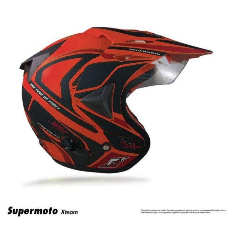Helm jpx semi cross Xteam Merah Doff