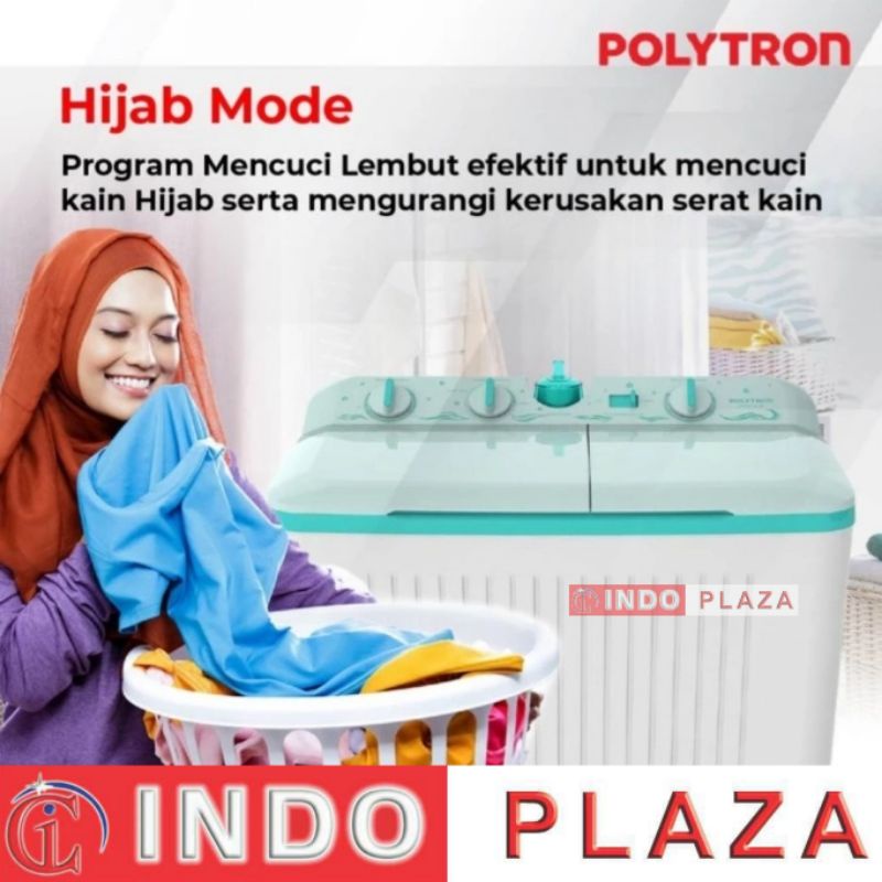 MESIN CUCI POLYTRON 2 TABUNG LOW WATT+FILTER AIR+WATER SELECTOR PWM 7076 7 Kg / 8076 8Kg / 9076 9 Kg / 1076 10 Kg