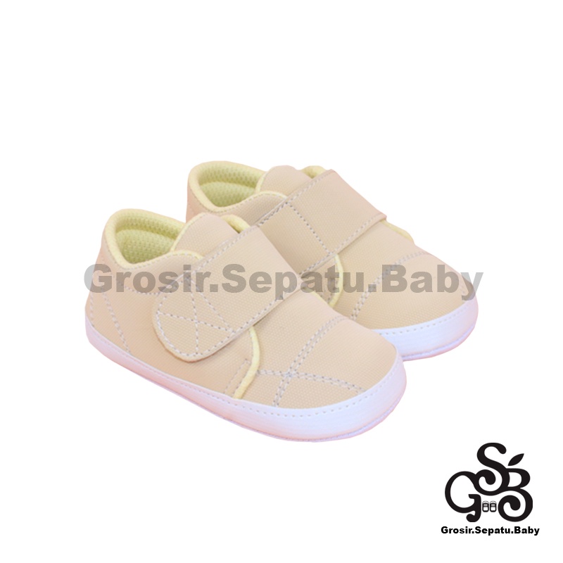 Prewalker - Sepatu Bayi - Baby Shoes | 2-12 bulan | Simple Classy KREM casual polos ringan &amp; fleksibel