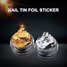 Stiker Foil Glitter Emas Silver 3D untuk Manicure