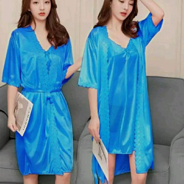 ↚ Longnight Sexy Lingerie sexy baju tidur kimono import set piyama dress 2 in 1 jumbo lingeria seksi