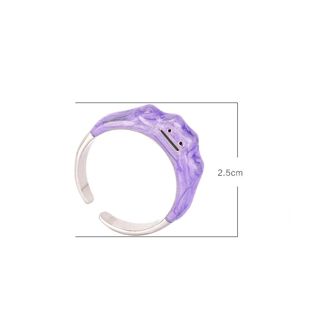 MXBEAUTY Cute Open Rings Girls Fashion Jewelry Finger Rings Women Korean Personality Dreamy Purple Smile Alloy/Multicolor