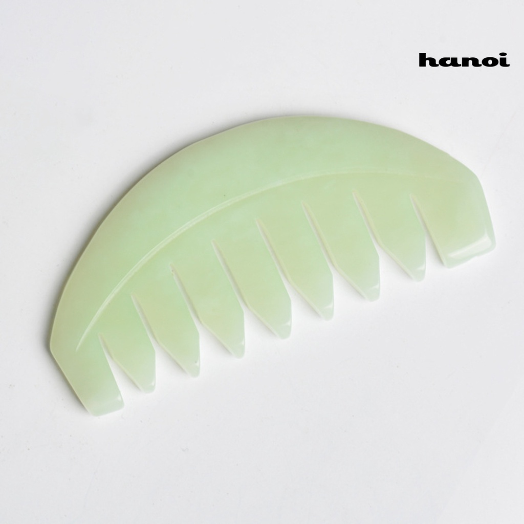 HQTM_Jade Comb Scratchless Hurtless to Scalp Stone Jade Stone Guasha Comb for Hair