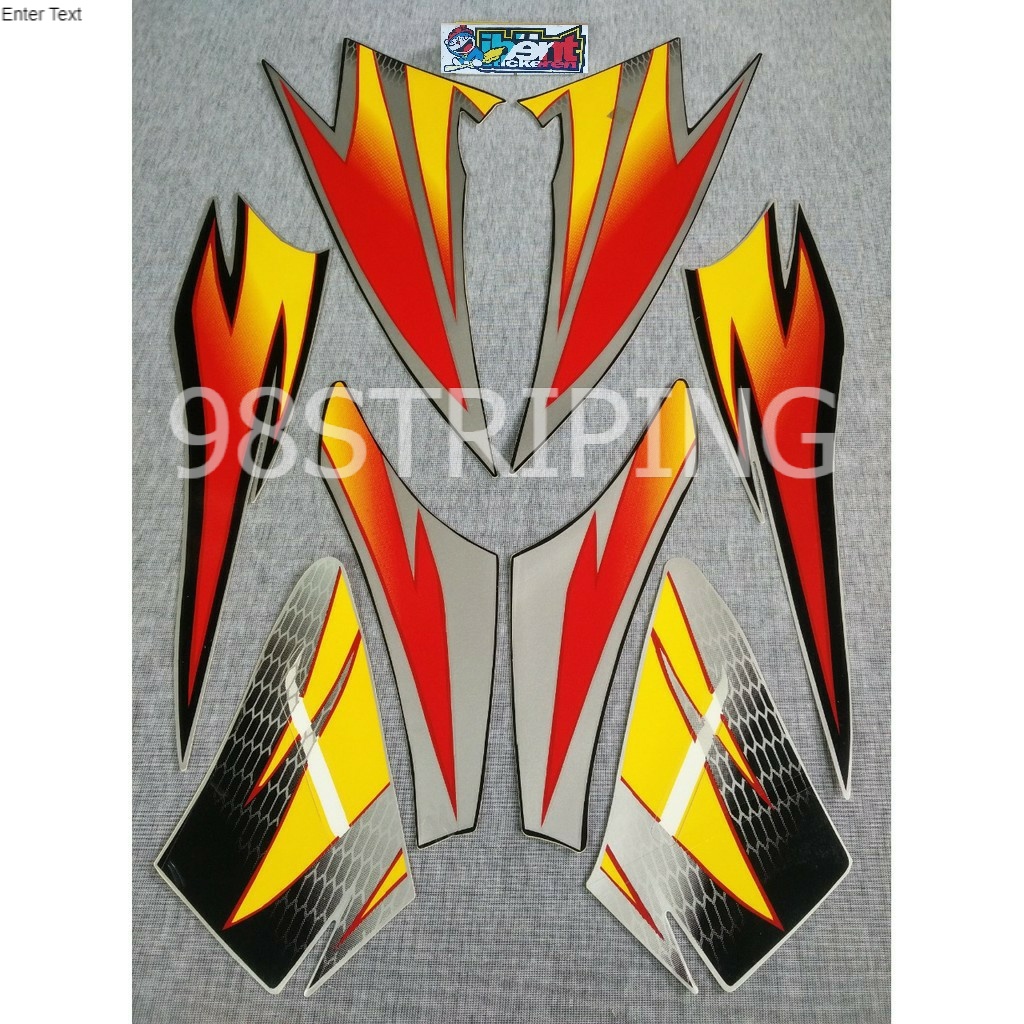 STIKER STRIPING LIS STANDAR ORI HONDA TIGER KUNING ORANGE OREN TAHUN 2001 2002