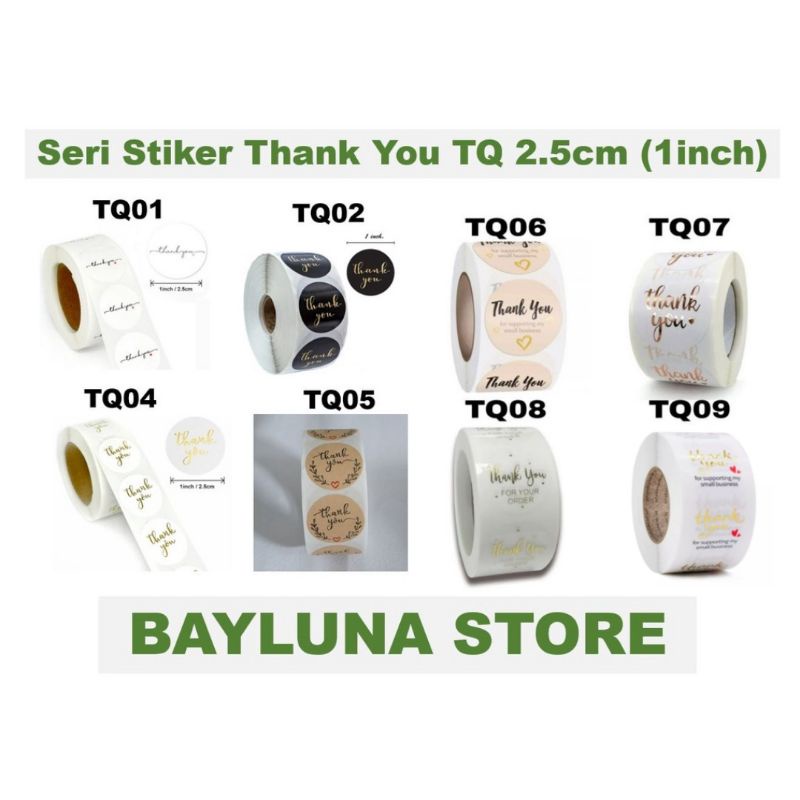 1 Roll (500pcs) Stiker Label 2.5cm stiker terimakasih Label Thank you for OLshop DIY