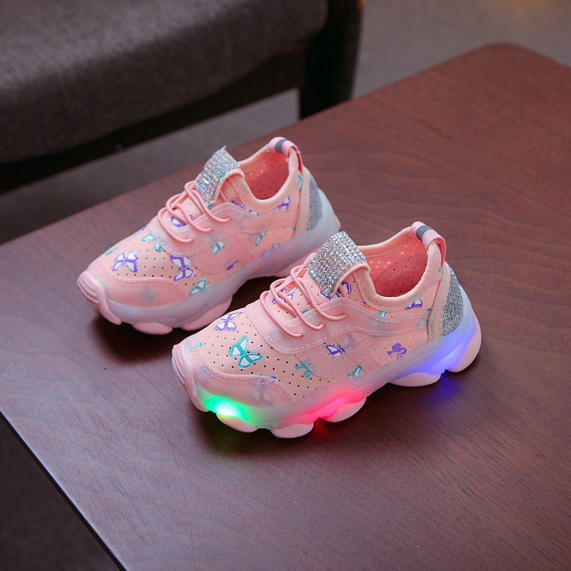 SEPATU ANAK LED SNEAKER BUTTERFLY