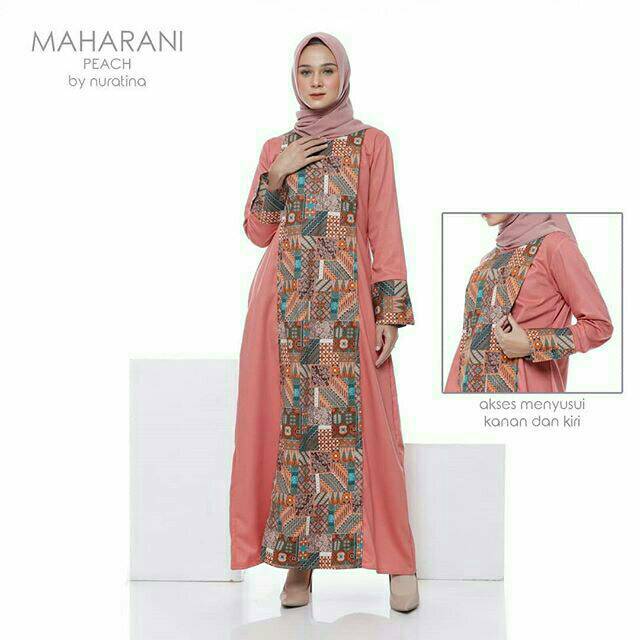 Baju menyusui batik dress gamis Maharani || nursingwearmommy