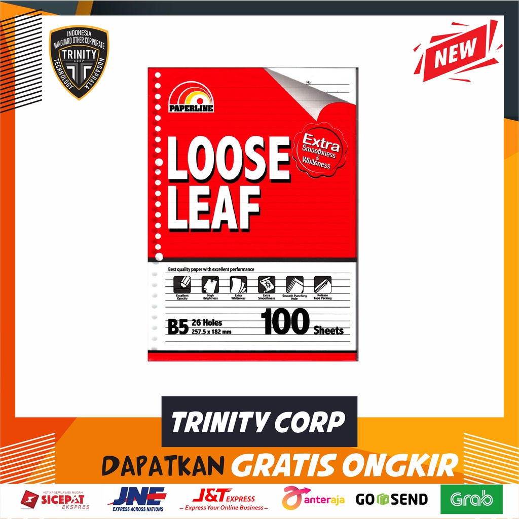 

Kertas Loose Leaf / File B5 100 merk random