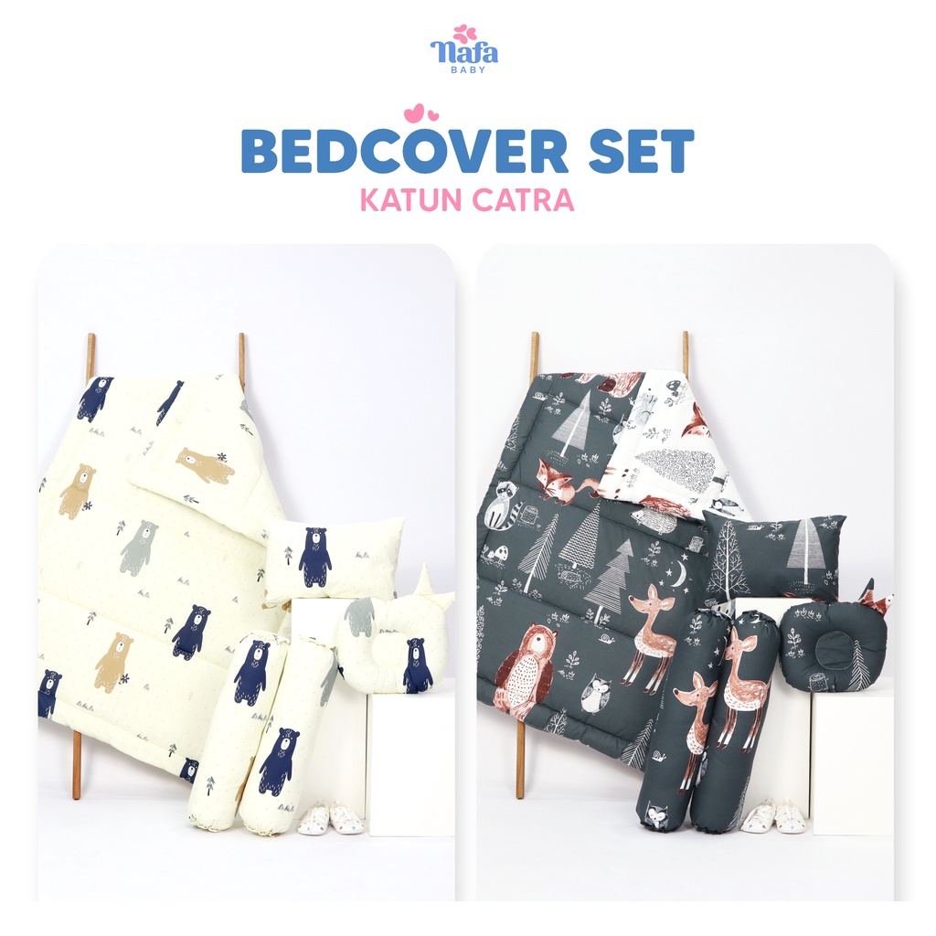 NAFA BABY - Bed Cover Set Bayi Bantal Guling Ready Stock | Selimut Alas Tidur Bayi Katun BEST SELLER