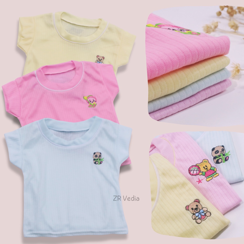 (SATUAN) Set Kaos Oblong Bayi 0-6 Bulan / SNI Pakaian Tidur Atasan Baju Baby Perempuan Laki Kado Bayi