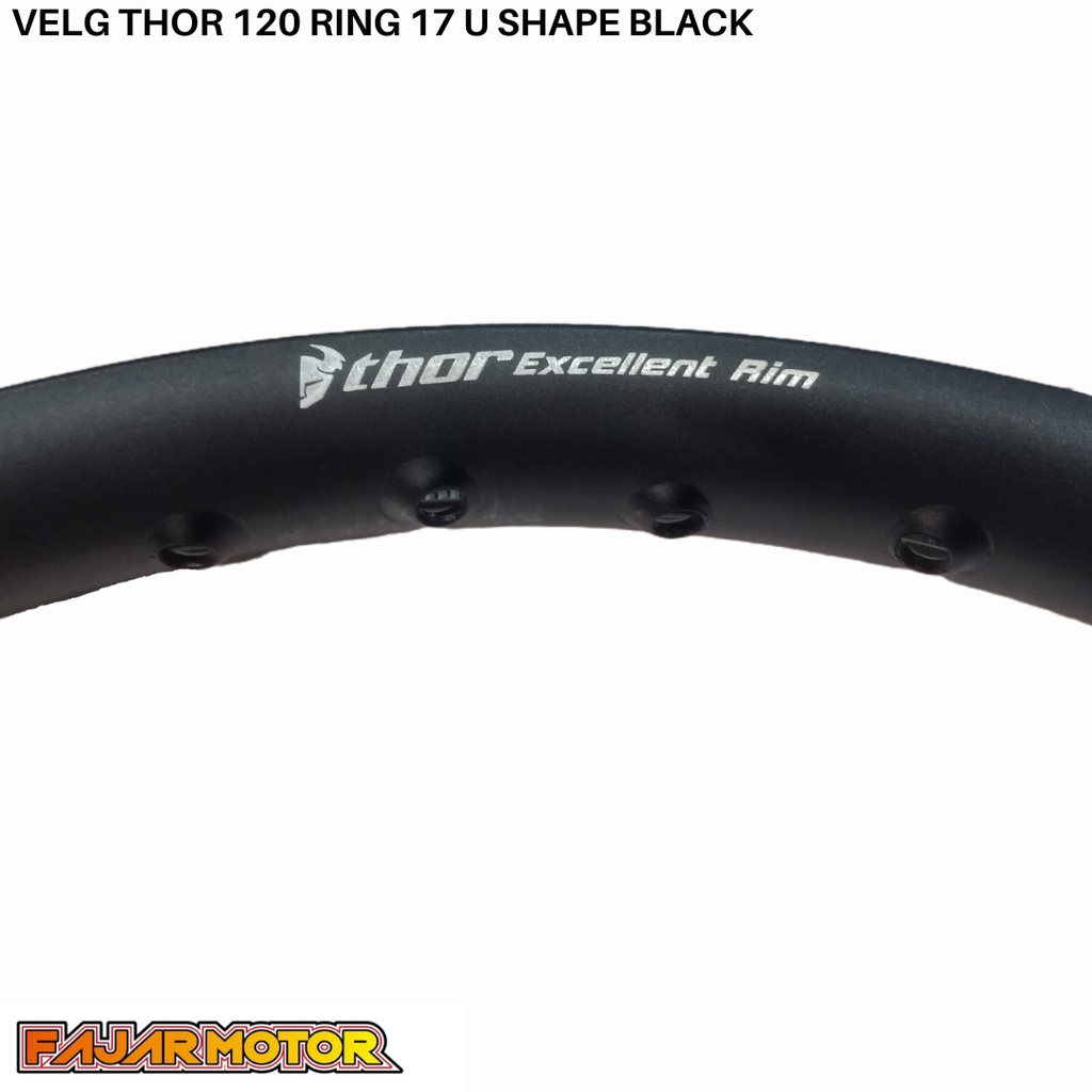 THOR VELG RIM U SHAPE 120 RING 17 SILVER BLACK