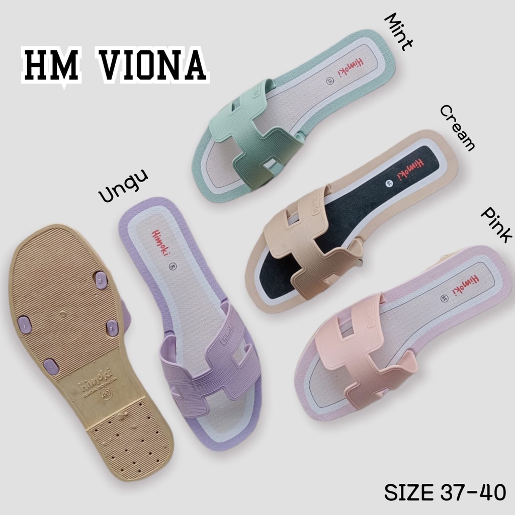 Cuci Gudang Sandal Korea wanita karet flat super awet anti slip HM VIONA