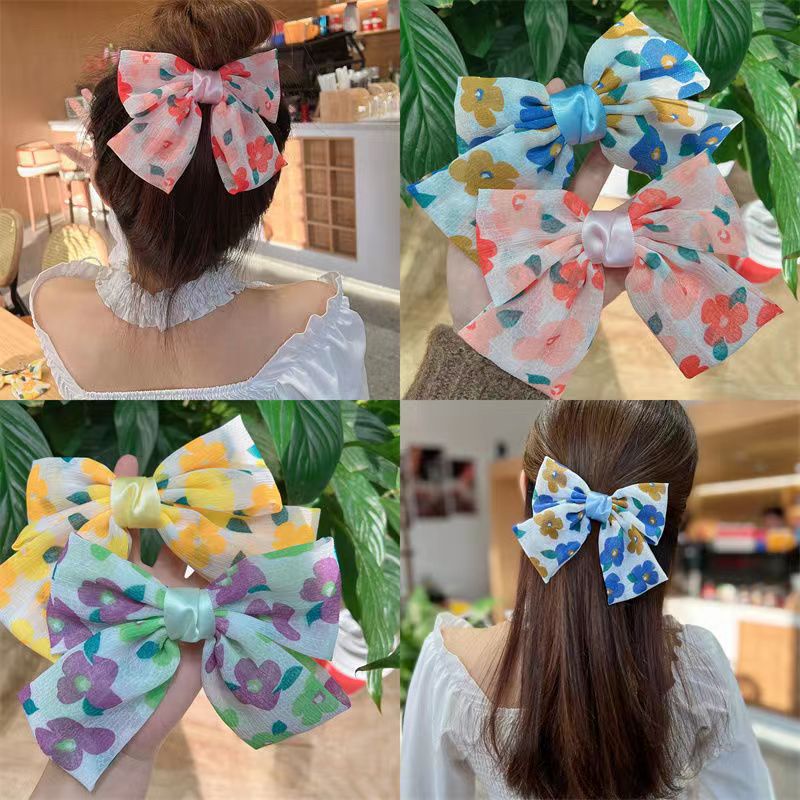 (Hello Girl)F133 Jepit Rambut Anak Motif Bunga Pita Besar Gaya Korea Import