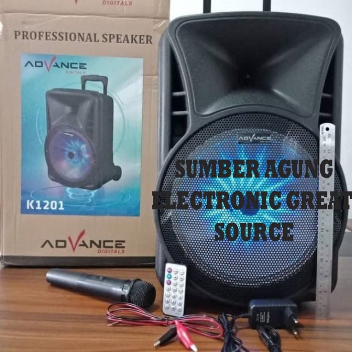 Advance K1201 KI201 Speaker Aktif 12inch Koper Mic Bluetooth Suara