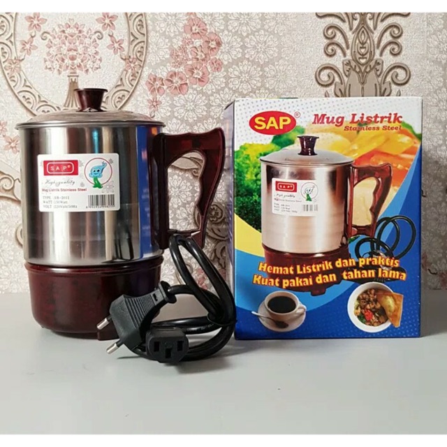 Mug Listrik Stainless Steel SAP BR 2011 kettle Listrik 175 watt teko listrik pemanas air PROMO