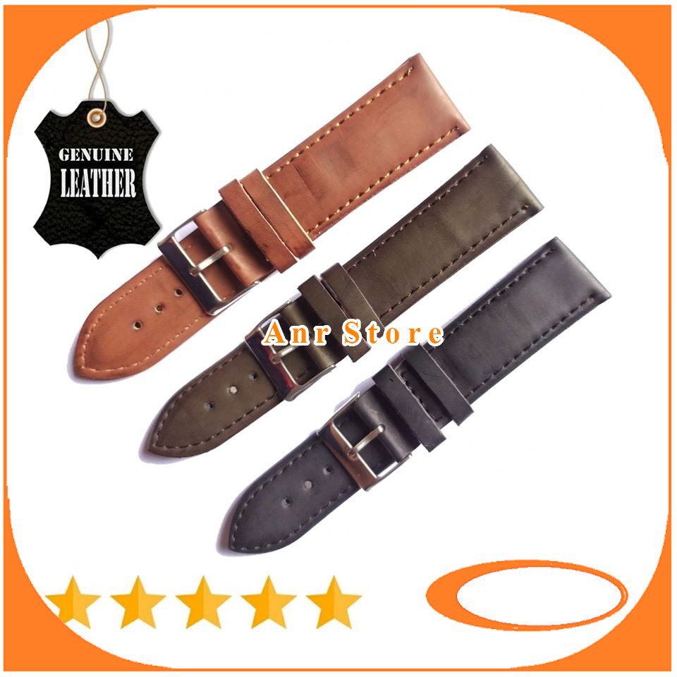 Tali Kulit Jam Tangan Genuine Leather 22mm 24mm