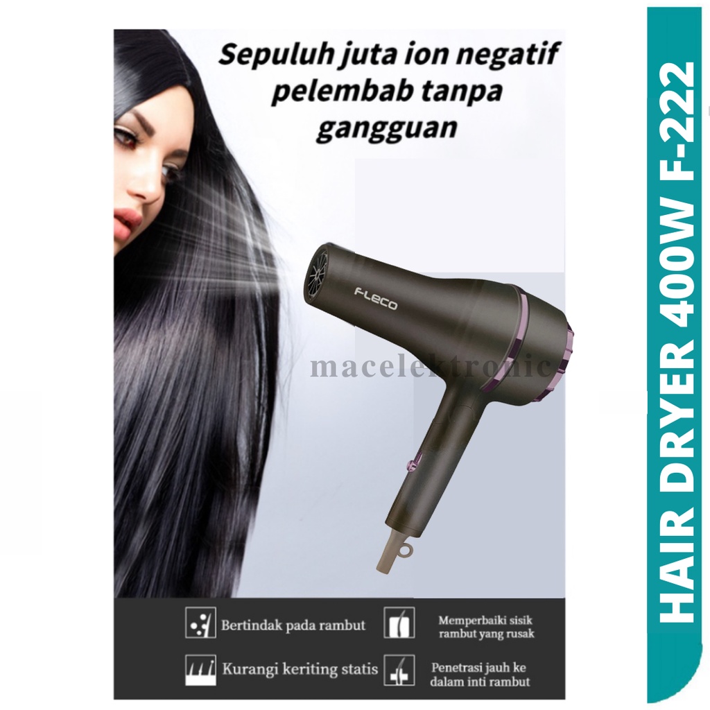 Hairdryer Fleco 222 3 Mode Angin Hangat Angin Panas 2 Speed 400W Hair dryer Pengering Rambut Termurah Daya tinggi