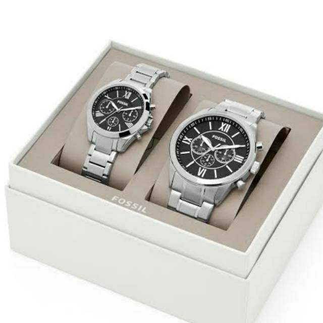 Jam Fossil Couple Watch BQ2146 Set Stainless Steel / Jam Couple Fossil