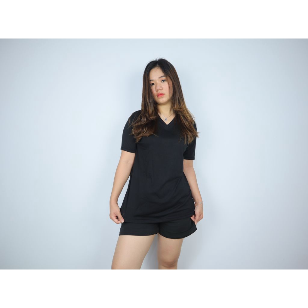 V-NECK JUMBO XXL PENDEK / KAOS POLOS BASIC VNECK / T-SHIRT/ ATASAN PAKAIAN WANITA MURAH