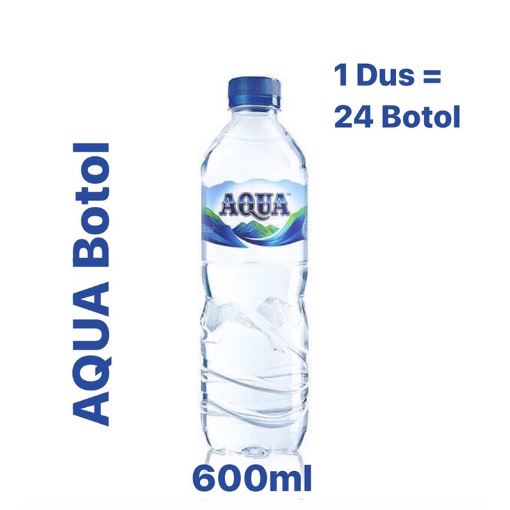 〖Aqua Botol 600ml | 1 Dus - 24 Botol | Air Mineral〗