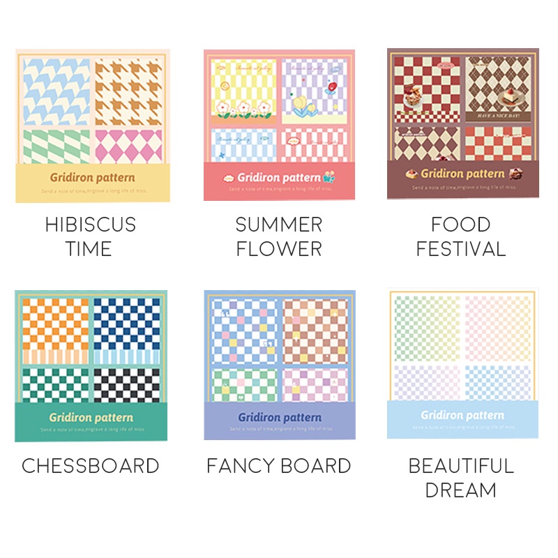 Gridiron Pattern Colorful Memopad / Memo Tempel Lucu Unik-1