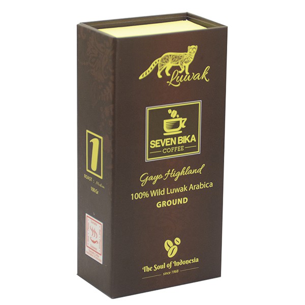 

Seven Bika Coffee Gayo Pure wild Luwak Arabica (Bean/Ground) 100 gr