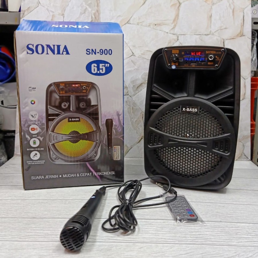 Promo Terbaru!!!Speaker Portable Karaoke SN-850/SN-900 Ukuran Besar Free Microphone / Remote Extra Power Bass