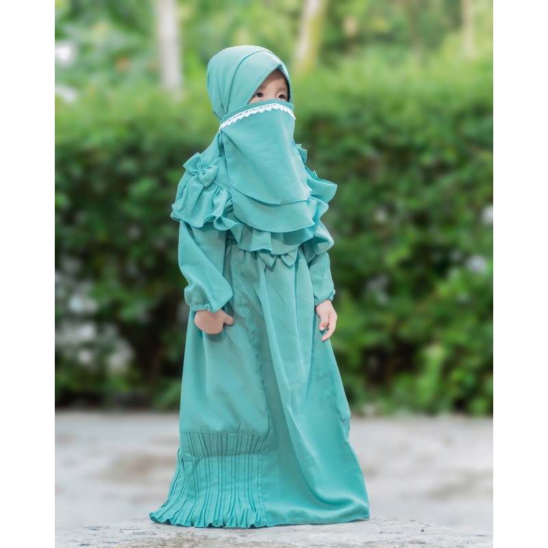 Gamis Polos Anak Anak FREE CADAR / Set Syar’i Anak