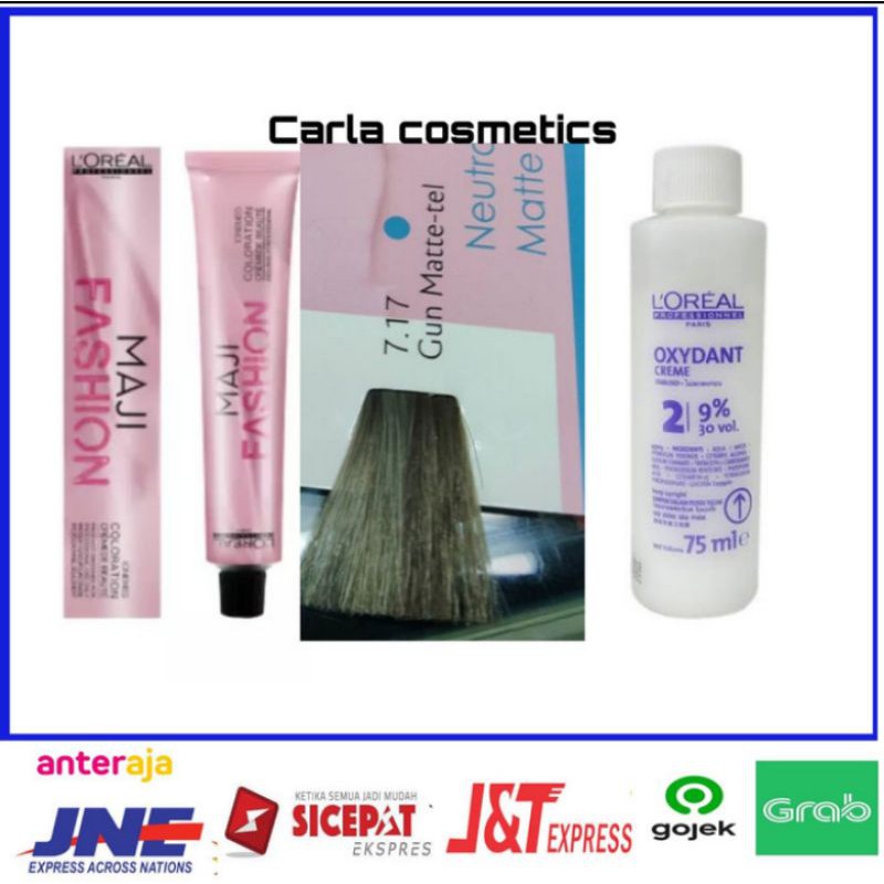 cat rambut L'oreal maji fashion 7.17 gun matte-tel + oxidan't L'oreal