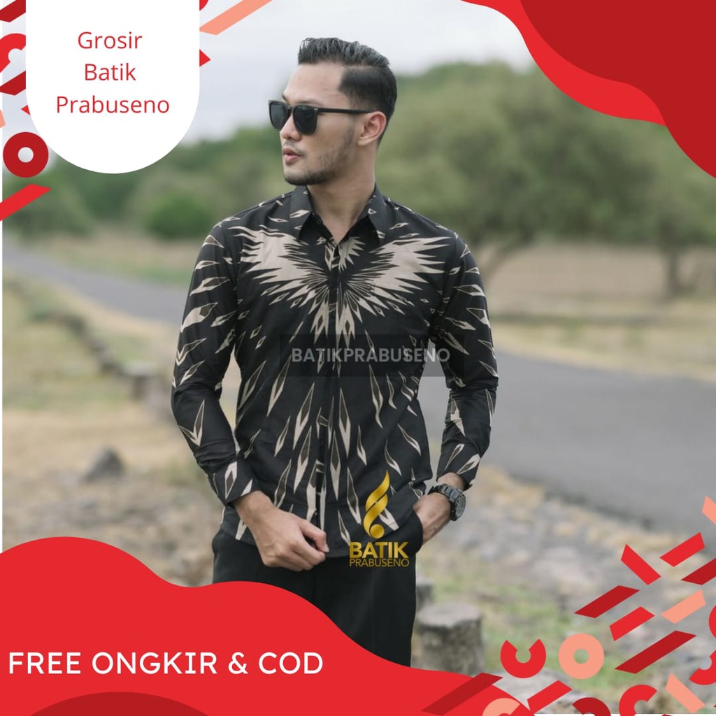 Motif Ksatriyan Baju Batik Pria Prabuseno Batik Kemeja Batik Pria Lengan Panjang Bahan Kain Katun Pr