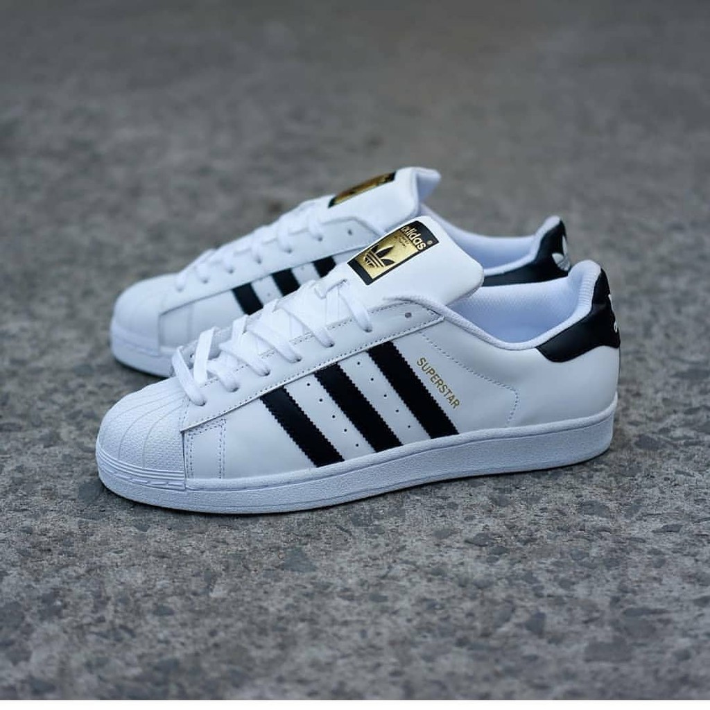 Sepatu Adidas Superstar White Black/ Hitam putih Cewek Cowok Keren Bisa Couple Olahraga Santai