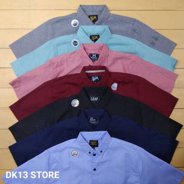 KEMEJA POLOS PENDEK SLIMFIT SIZE NORMAL M L XL XXL XXXL