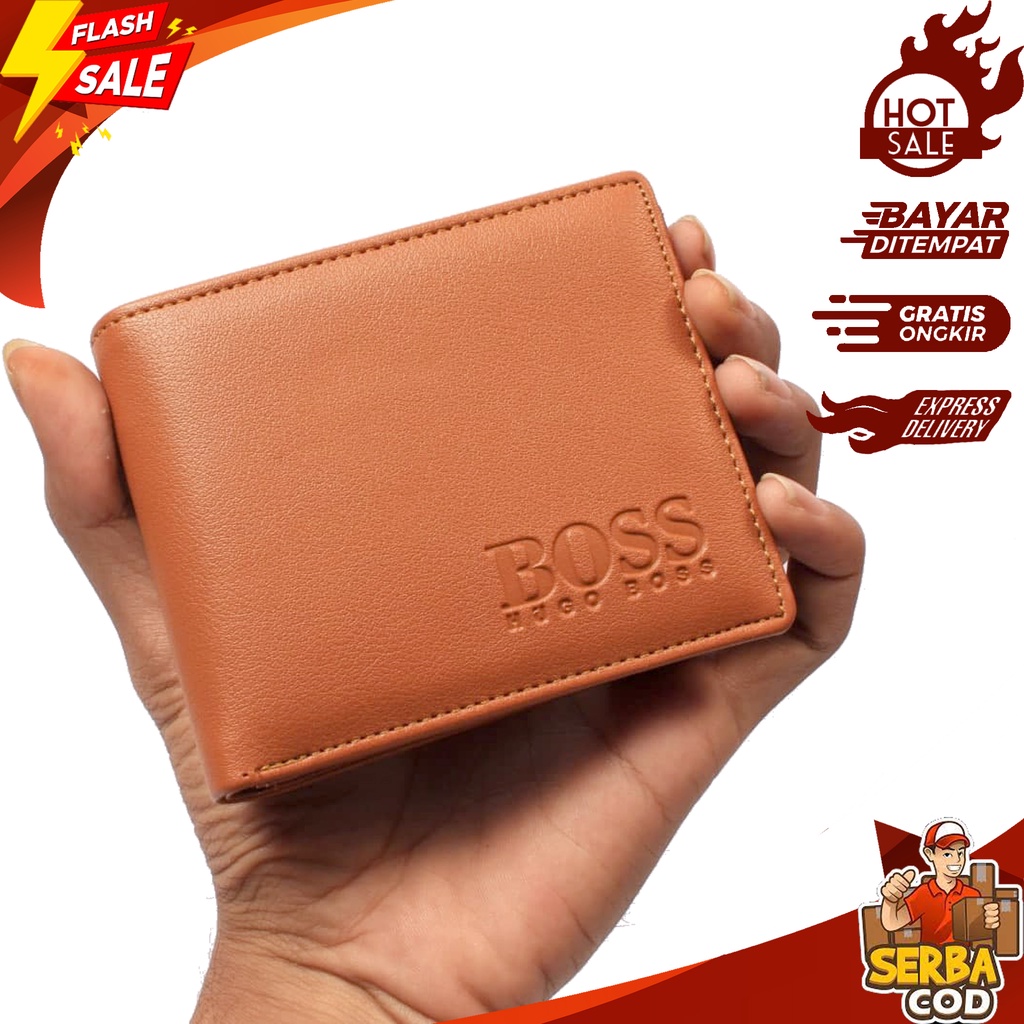 Dompet Ori - Dompet Laki - Dompet Cowok Polos Warna Tan / Cokelat Muda Simple Casual Kulit Premium P
