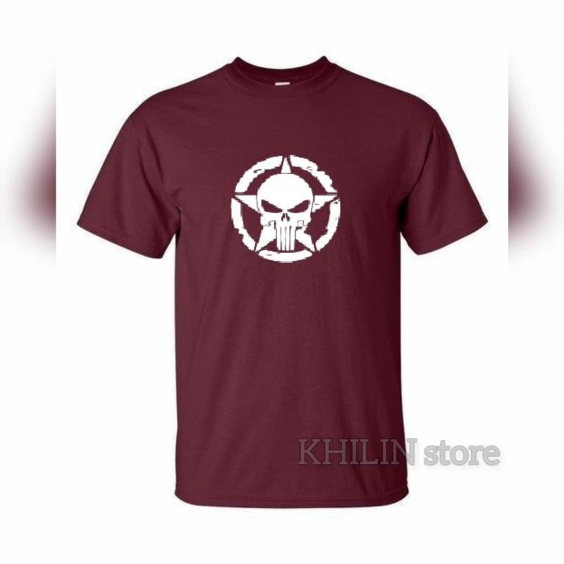 Kaos distro pria Star Skull lengan pendek cotton baju atasan cowok tshirt lelaki