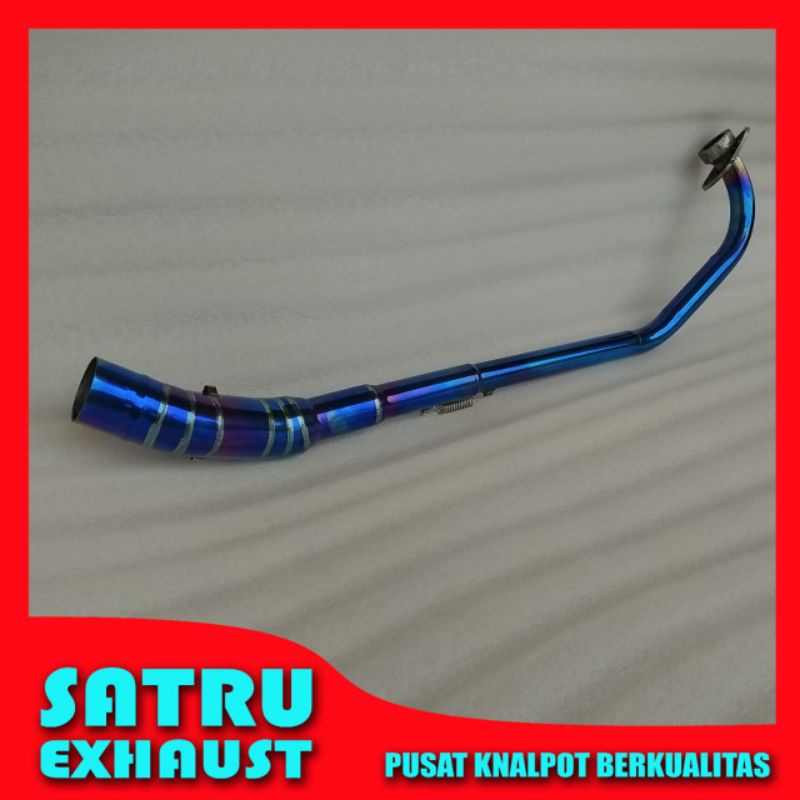 Pipa leheran knalpot bluemoon Jupiter mx 135 old lama stainless - Leher header knalpot blue mx lama 