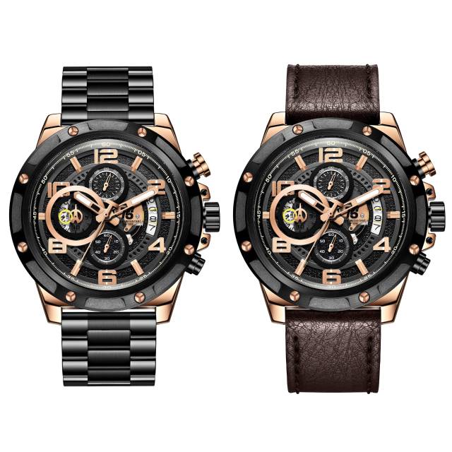 T5 H 3706 Set Rantai Kulit Chrono Original