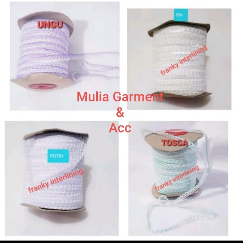 RENDA ASAH ROLL BESAR LEBAR 1CM HARGA PER ROLL ISI 180 METER