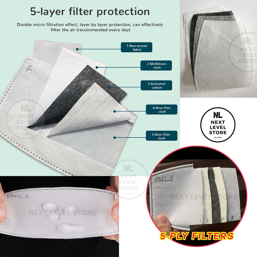 Refill Filter Masker PM 2.5 Insert N95 N99 Masker Kain Respirator ORIGINAL DEWASA DAN ANAK2