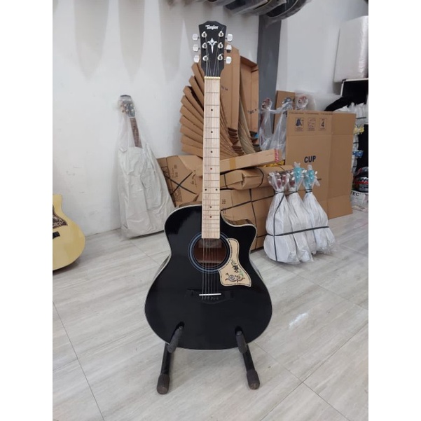 GITAR TAYLOR AKUSTIK ELEKTRIK CUSTOM FREE PACKING KAYU