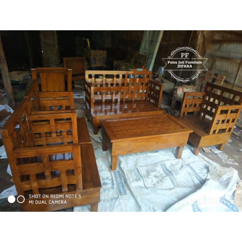 Meja Kursi Tamu Kursi Ruangan Rumah Kayu Jati Jepara