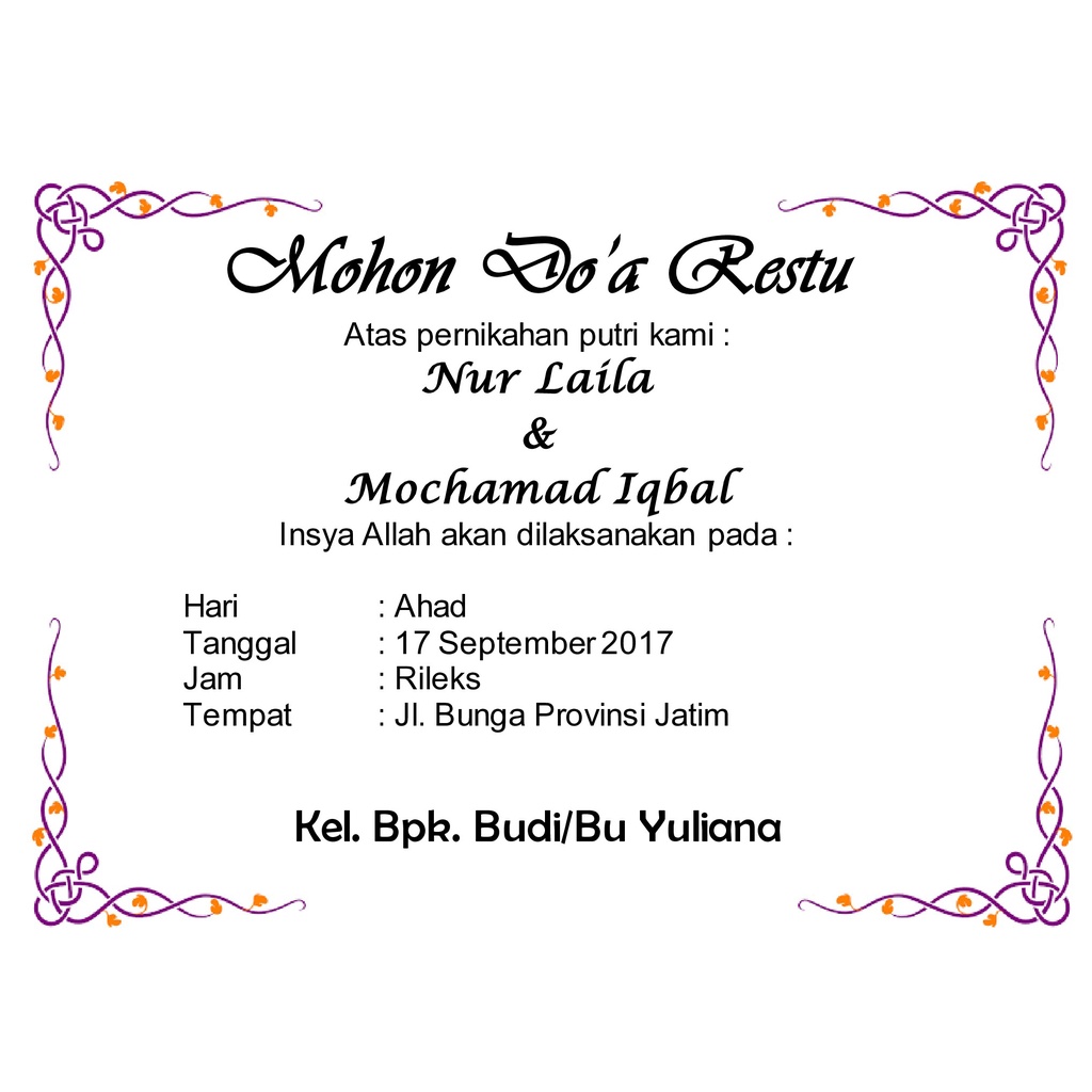 

Undangan Kotak Nasi / Besek / Tonjokan Pernikahan / Khitanan / Aqiqah