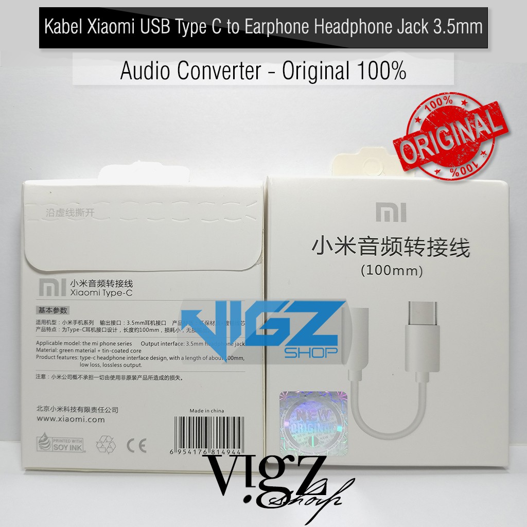 USB Type C to Earphone Headphone Jack 3.5mm Audio Converter Xiaomi Poco Blackshark Original 100%