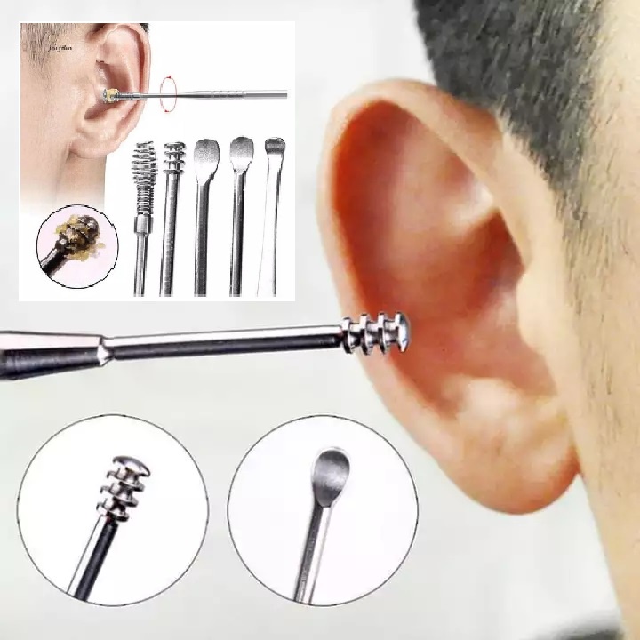 SET Ear Cleaner Pembersih Telinga Korek Kuping 6 PCS Stainless Steel